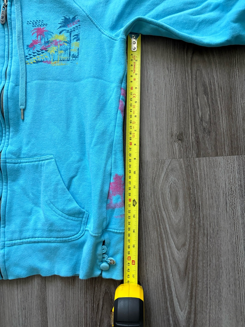 Y2K Roxy Turquoise Hoodie with Tropical Design - Picture 5 of 5